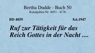 BD 4059 - RUF ZUR TÄTIGKEIT FÜR DAS REICH GOTTES IN DER NACHT ....