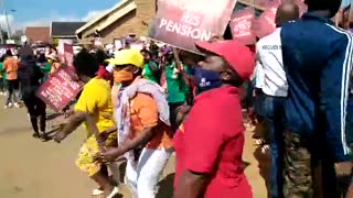 Hundreds of congregants of Unity Blessings Network gather outside the Protea Magistrates court