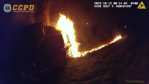 Bodycam shows Cobb Officer Save Woman From Burning Car