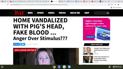 Pelosi's House Gets Vandalized - Fake Blood - Pig's Head