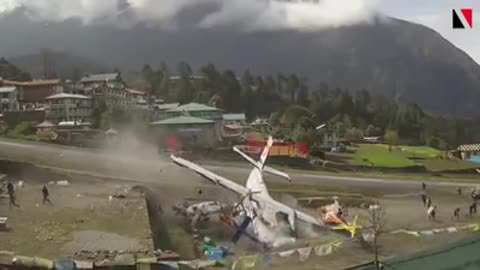 Plane crash in lukla airport !!