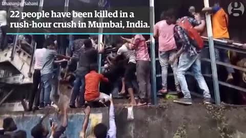 Mumbai stampede_ at least 22 killed in fatal rush-hour crush – video report