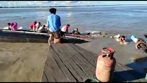 A boat got sunk in World biggest river Island Majuli