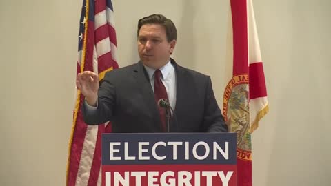 Florida Gov. Ron DeSantis speaks about election security in West Palm Beach