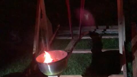 Backyard Catapult Launches Flames Skyward