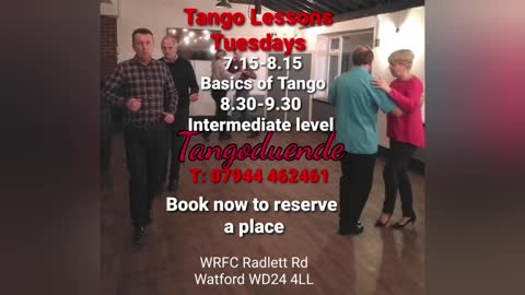 Argentine Tango lessons Watford with Tangoduende