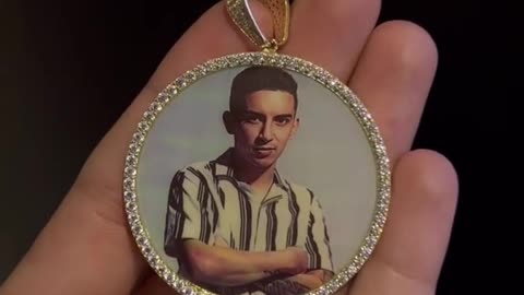 Custom Made Real Gold Memorial Picture Pendant