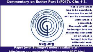 No. F017 - Commentary on Esther: Introduction and Part 1 - Chs. 1-3