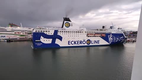 Beautiful Ferry MS Finlandia Sails From The Pier