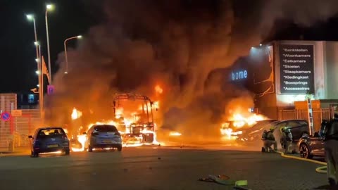 Large-scale rioting has broken out in the Netherlands