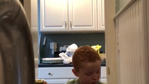 Boy Fooled by Mom's Toilet Joke