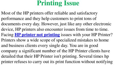 How To Resolve HP Printer Not Printing Issue