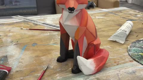 Painting 3D Fox - animal art