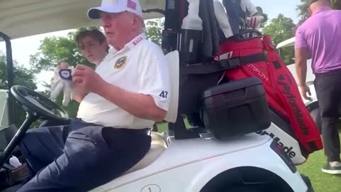 LEAKED VIDEO: Trump in a Golf Cart Trash Talks Biden and Harris After the Debate