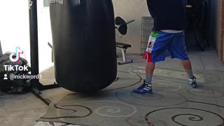 500 Pound Punching Bag Workout Part 71. More Boxing Work With Harder Shots!