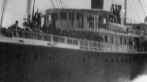 Transport "Whitney" Leaving Dock (1898 Original Black & White Film)