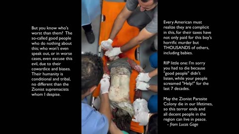 GAZA BOY KILLED BY ISRAELI FORCES - from Nicholas Gage - GRAPHIC