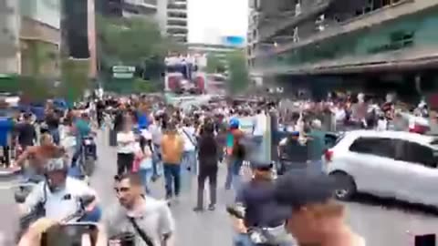 Supporters of opposition leaders Edmundo Gonzalez and Machado gather in Venezuela