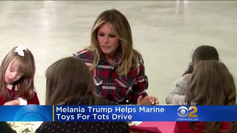 First lady Melania Trump participates in Toys for Tots event