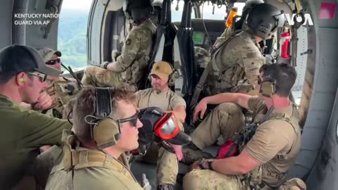 US National Guard Helicopters Search Flooded Kentucky