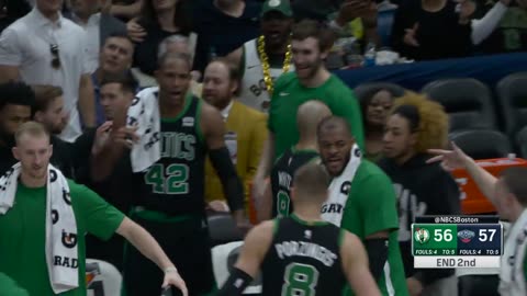 White Sinks Half-Court Buzzer-Beater! Celtics Lead at Halftime