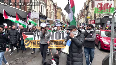 Pro-PS Protesters, March to Merchant Navy Memorial, Newport Wales☮️