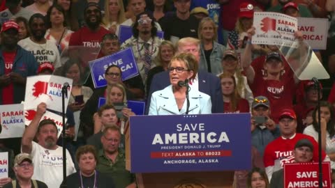 Sarah Palin Speaks During Trump's Save America Rally In Alaska