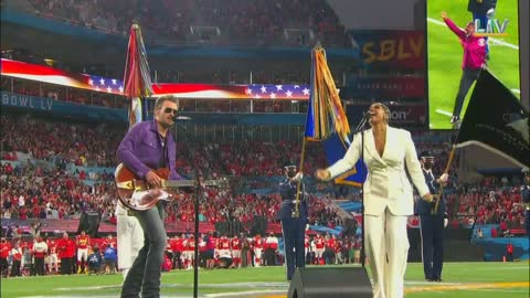 Eric Church And Jazmine Sullivan Rock 'The Star Spangled Banner' To Kick Off Super Bowl LV