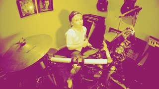Drum lesson 8 year old drummer Levi Hatton