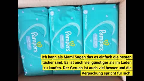 Pampers Fresh Clean Baby Feuchttücher, 624 Tücher (12 x 52) milder Duft, auch für Hände und Gesicht