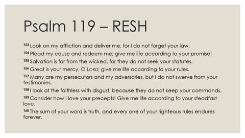 Psalm 119:145-160 Devotion