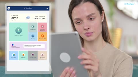 CloudApper AI TimeClock: Tablet-Based Solution for All Major HR/HCM/Payroll Systems
