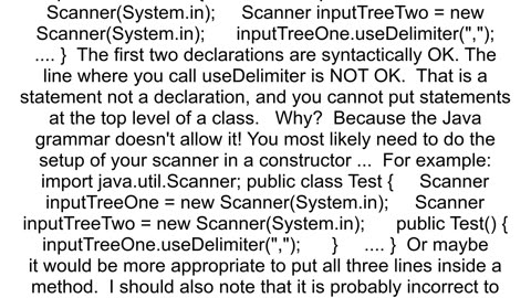 Java Scanner useDelimiter syntax error