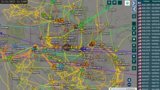 The Power Outage Time Lapse Air Plane Traffic Phx AZ - Dec 31st 2023 - couple hrs before New Years -