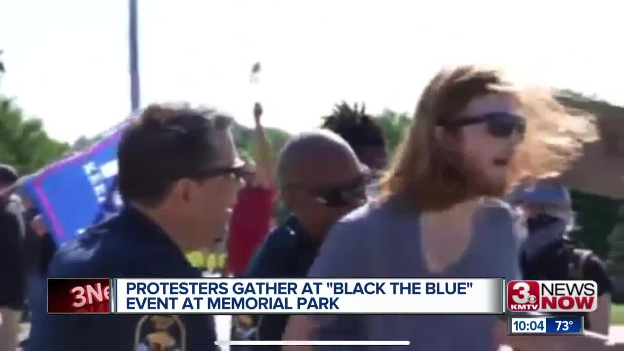 Protesters Gather at "Back the Blue" Event