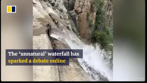 Tallest Waterfall In China Is Fed By A Water Pipe - Climbers See - Elvee/TheUnscrambledChannel
