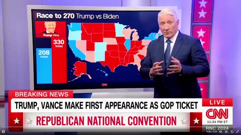 🚨 CNN dự đoán ông Donald Trump có thể nhận được 330 phiếu đại cử tri trở lên.