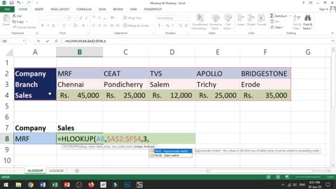 HLOOKUP in Excel in Tamil ( 720 X 1280 )