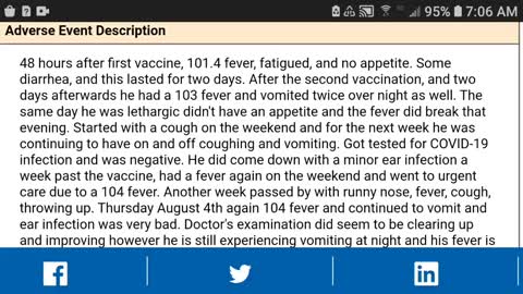 VAERS: PARENTS & DOCTORS KEEP INJECTING 2 YR OLD - HE'S NOT GETTING BETTER!