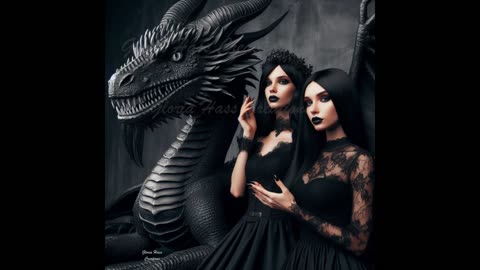 Black Dragon with Two Women