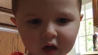Little boy gets scared of snapchat filter