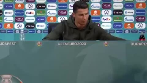 EURO 2020: Cristiano Ronaldo Removes Coca-Cola bottles at Press Conference