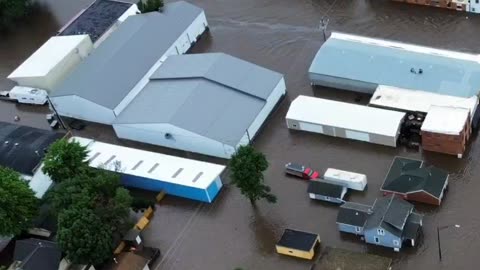 Heavy Floods Due Torrential Rains In Rock Valley Of The Iowa | June 22, 2024