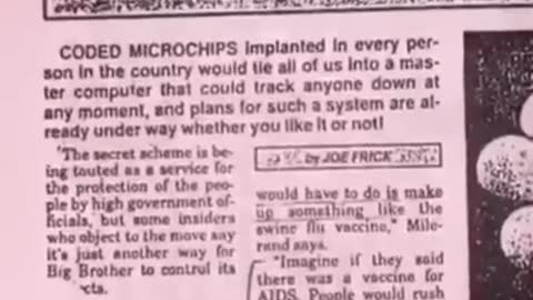 Secret plan to tag every man, woman and child on the planet was revealed in 1991