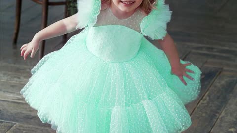 Girls Mesh Tulle Princess Dress For Kids 4-10 Years