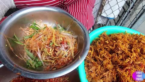 "Banh trang tron" or Mixed rice paper