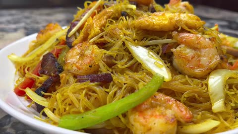 Singapore Noodle And Homemade Curry Powder Recipe | Chow Mei Fun