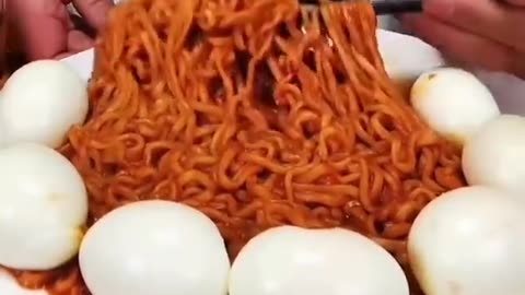 Epic Chinese Spicy Noodles and Boiled Eggs Mukbang Feast 🌶️🥚