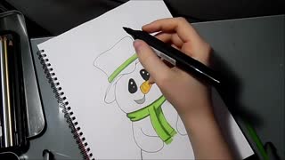 Speed drawing: Snowman