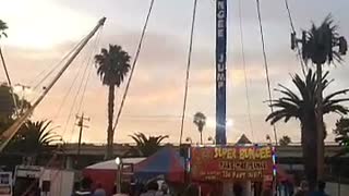 Bungee Jumper Stuck Upside Down